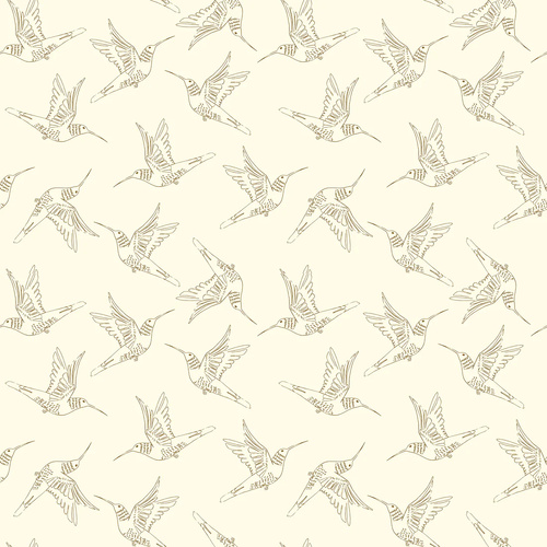 Serenity Blooms Humingbird Dance Cream SR24504 Quilting Fabric 