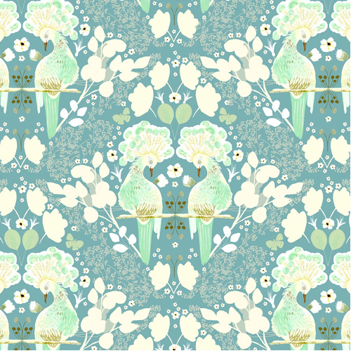 Serenity Blooms First Kiss Blue SR24506 Quilting Fabric 