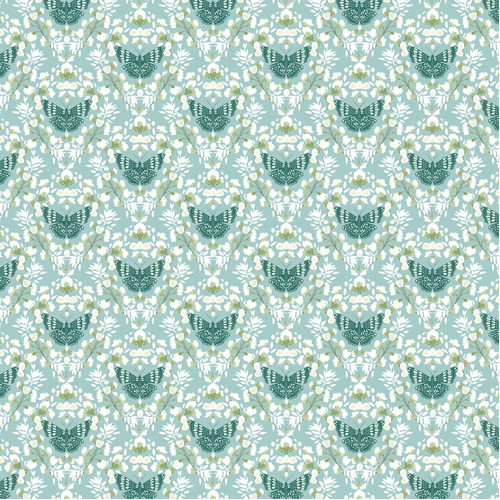 Serenity Blooms Sacred Flight Blue SR24512 Quilting Fabric 