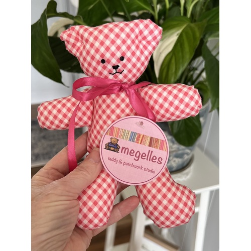 Three Bear Softie Sample -20cm - Pink Check