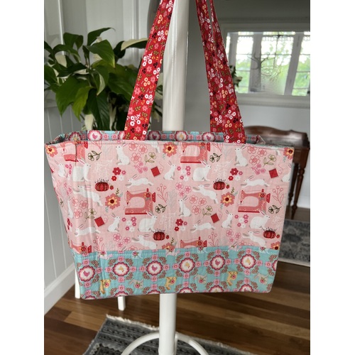 Poppies Patchwork Club Divided Tote Bag